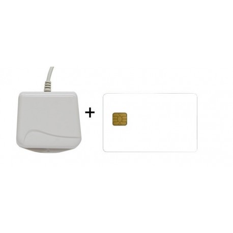 Cryptokit Blanco - Kit Firma Electrónica (Lector + Tarjeta Criptográfica Blanca)